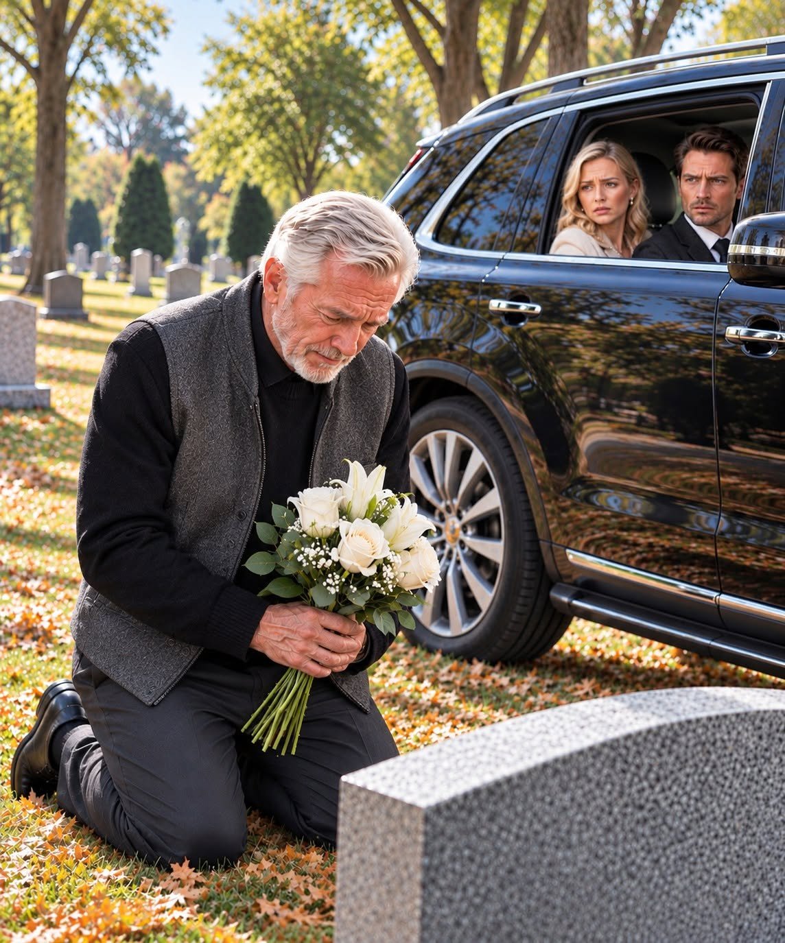 My daughter and son-in-law abandoned me at my wife’s grave, 190 miles from home. “You’re a burden. Walk home,” he texted. Seconds later, my daughter added, “Don’t wait, Dad.”